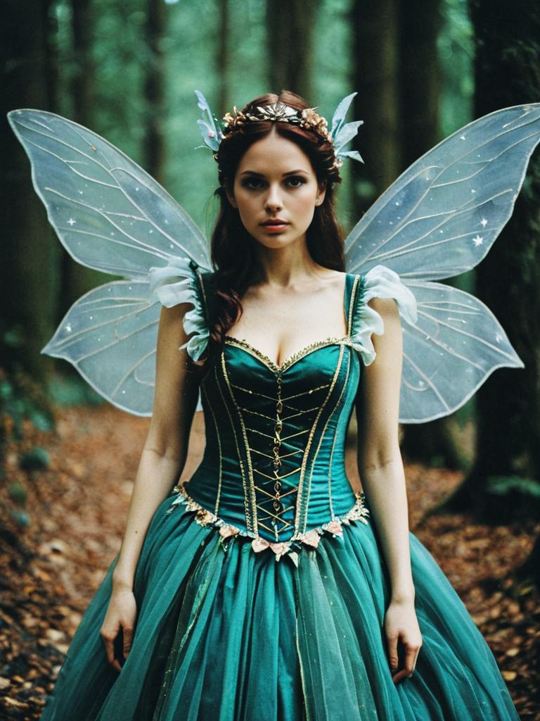 Woman in Enchanted Fairy Costume Waist Up Editorial Portrait