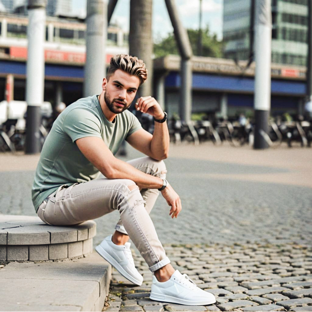 Stylish Young Man in Urban Setting