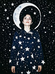 Woman in Stars and Moons Costume Magical Editorial Portrait
