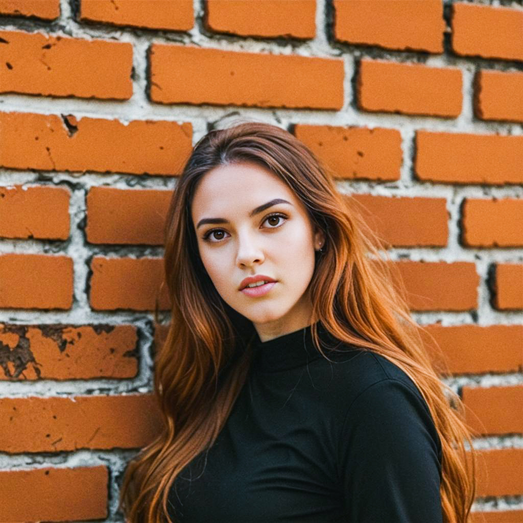 Confident Young Woman in Stylish Black Top