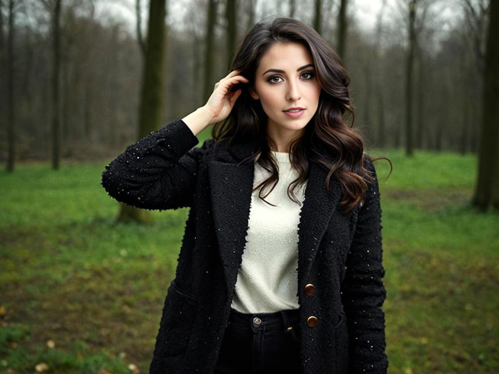 Elegant Woman in Forest