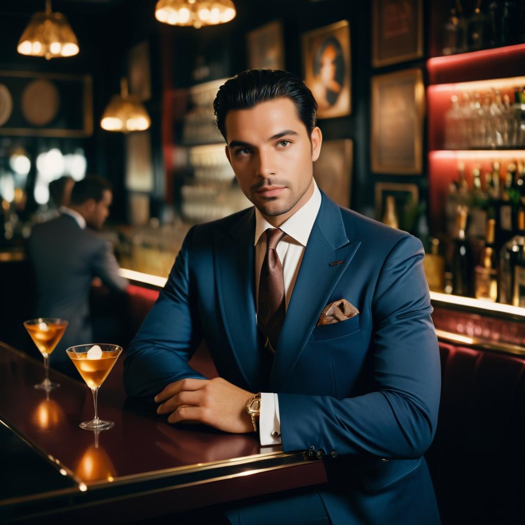 Elegant Man in Sophisticated Bar