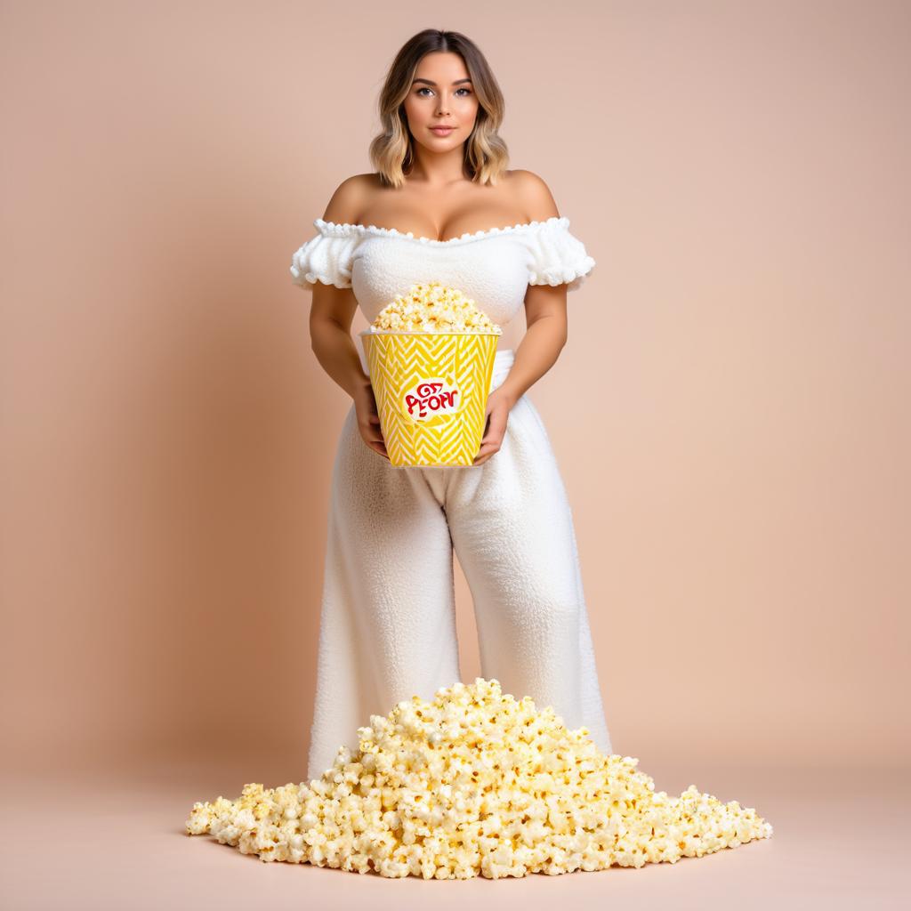 Fashionable Woman with Popcorn