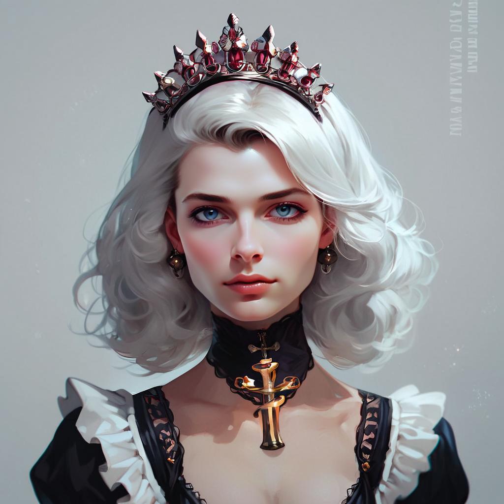 Regal Woman in Gothic Fashion with Crown Regal Woman in Gothic Fashion with Crown