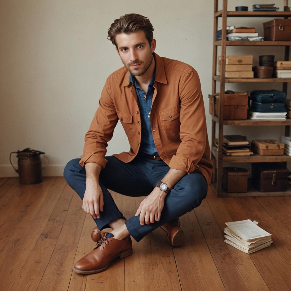 Stylish Man in Relaxed Interior