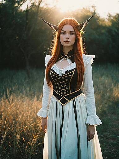 Realistic Miriallia Haw Cosplay Woman in Elegant Fantasy Costume