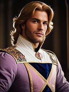 Heroic Noble Portrait of Man in Prince Adam Costume with Cinematic Realism