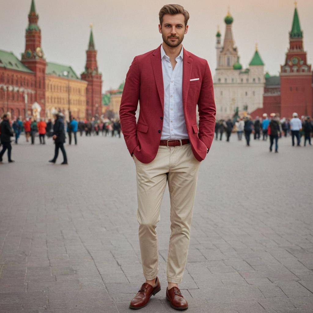 Stylish Man in Red Square, Moscow