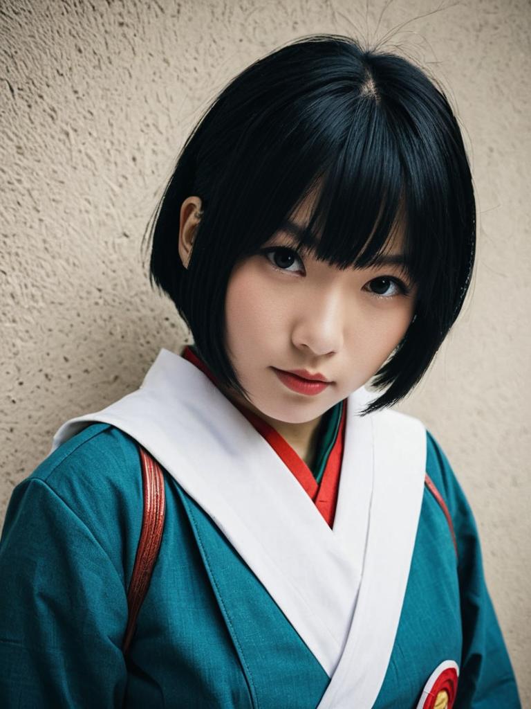 Realistic Photo of Woman in Mai Cosplay Costume