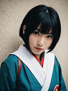 Realistic Photo of Woman in Mai Cosplay Costume