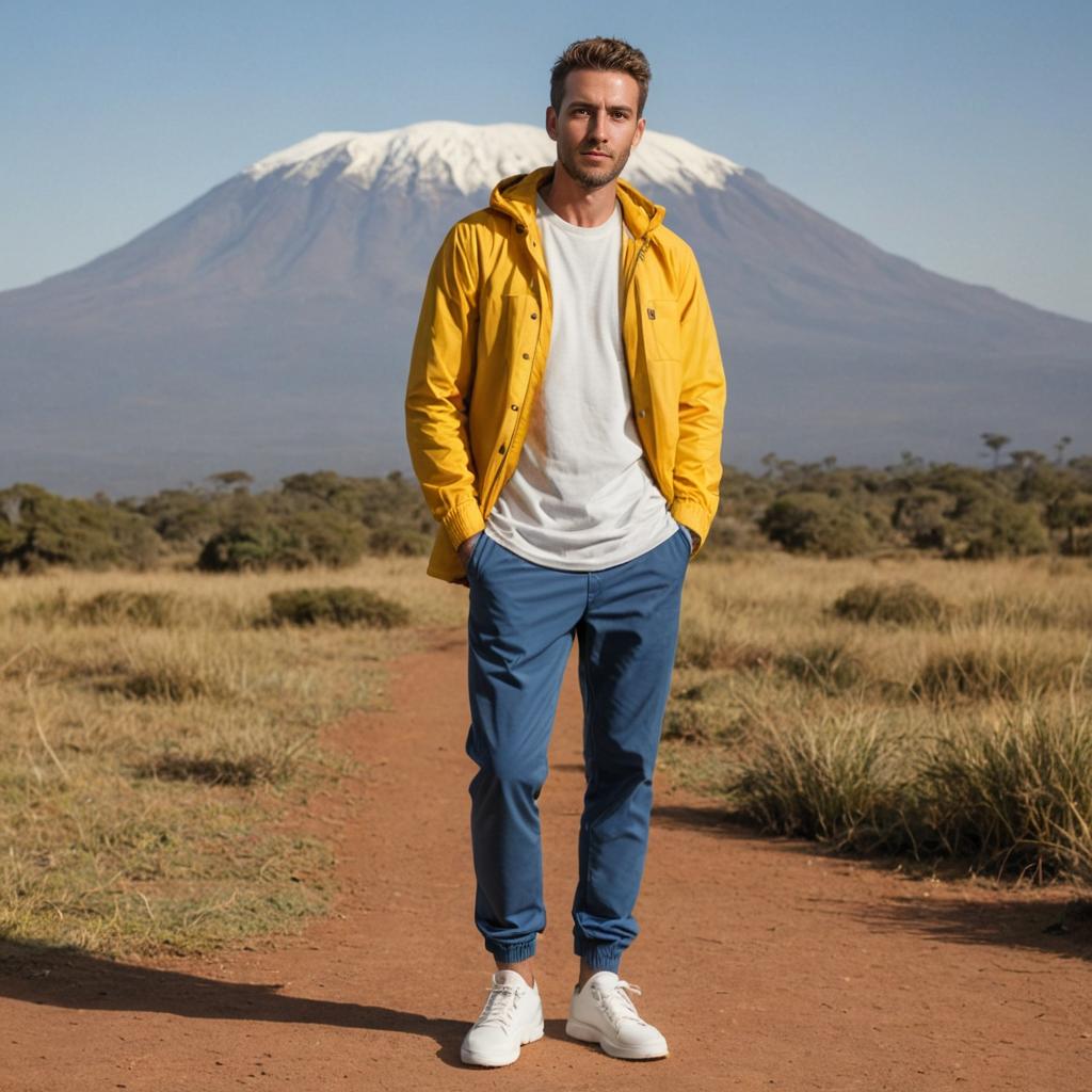 Man Photographing Mount Kilimanjaro in Tanzania