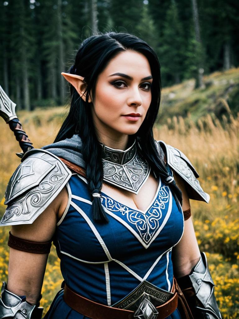 Fantasy Warrior Woman in Forest