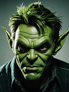 Harry Osborn Green Goblin Character Close-Up Portrait