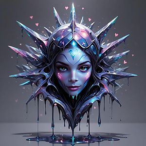 Futuristic Fantasy Portrait of a Woman with Glowing Headdress