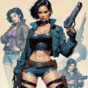 Three Women in Tactical Outfits with Firearms