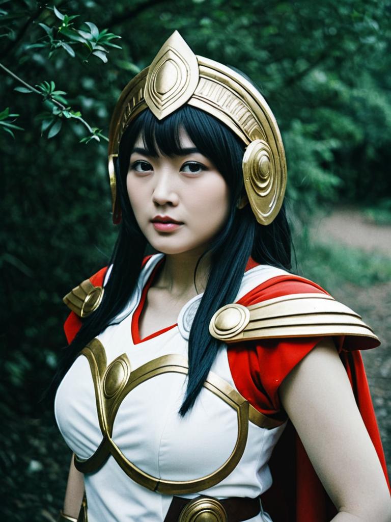 Realistic Athena Asamiya Cosplay Woman in Warrior Costume