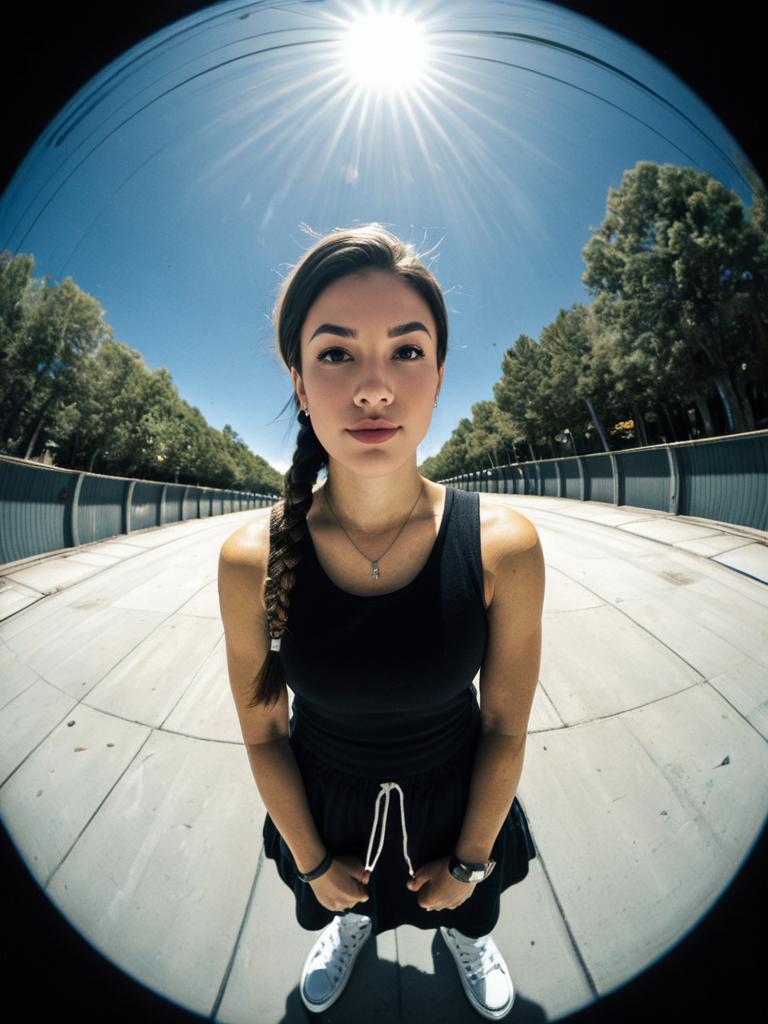 Woman in Black Sleeveless Ruched Mini Dress Streetwear Chic Style