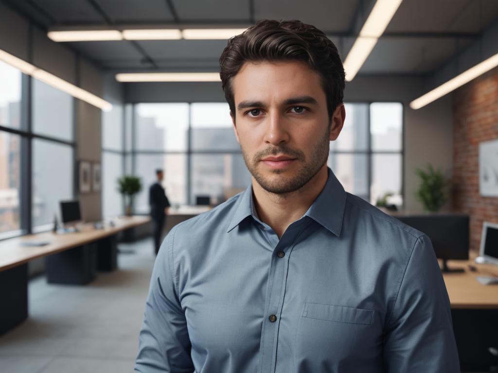 Confident professional man in modern office