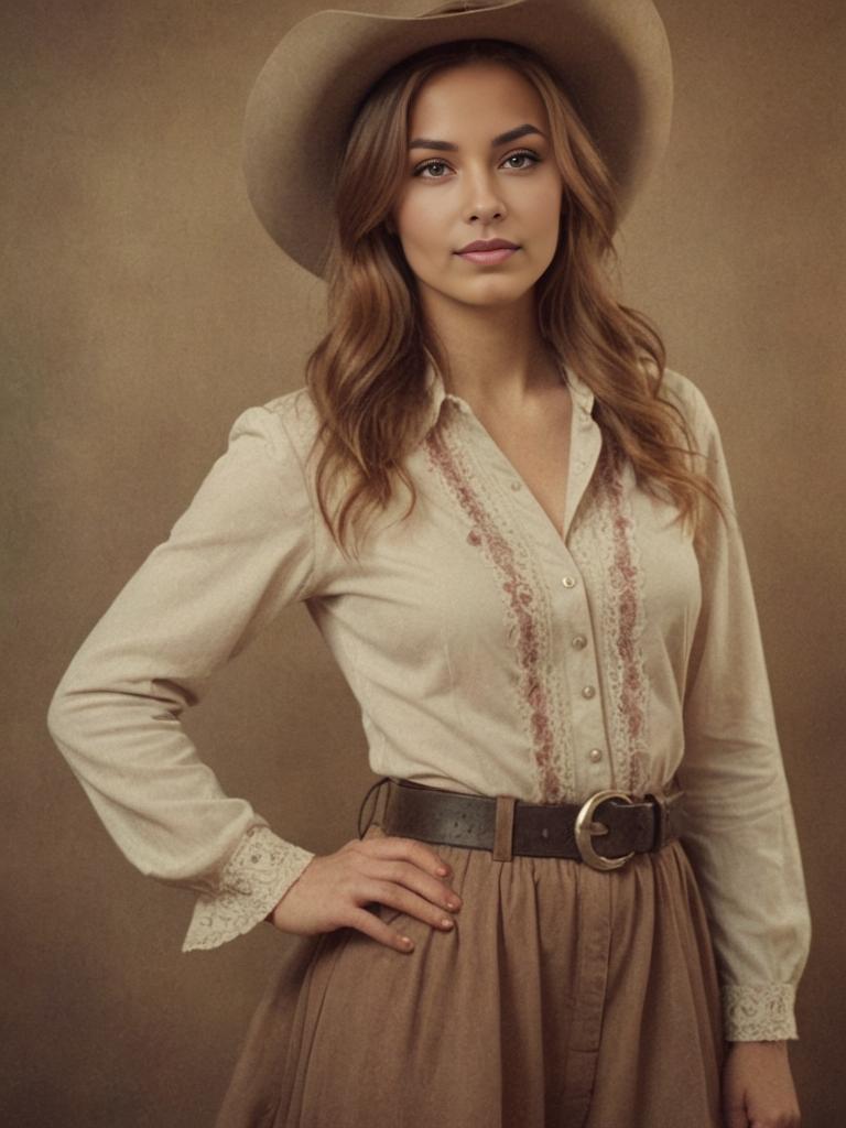 Elegant Woman in Western Style