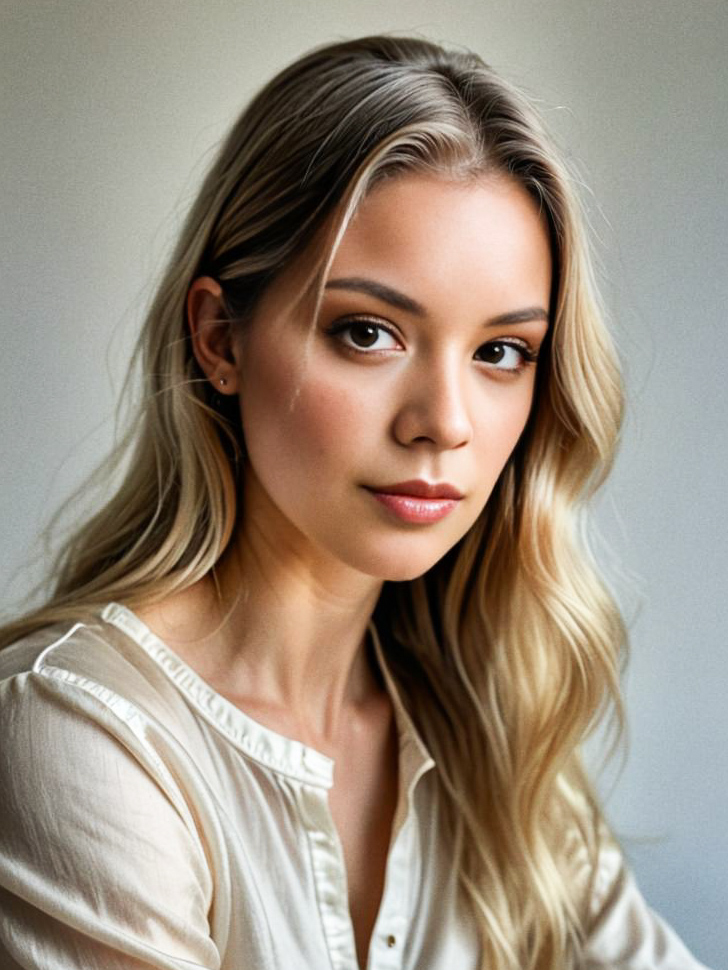 Portrait of a Serene Young Woman with Blonde Hair