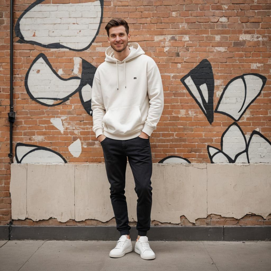 Stylish Man Against Graffiti Wall