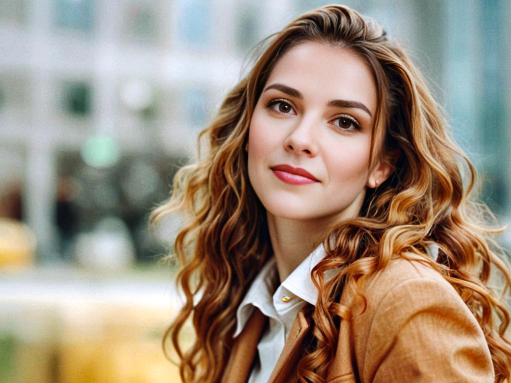 Confident Young Woman with Curly Hair