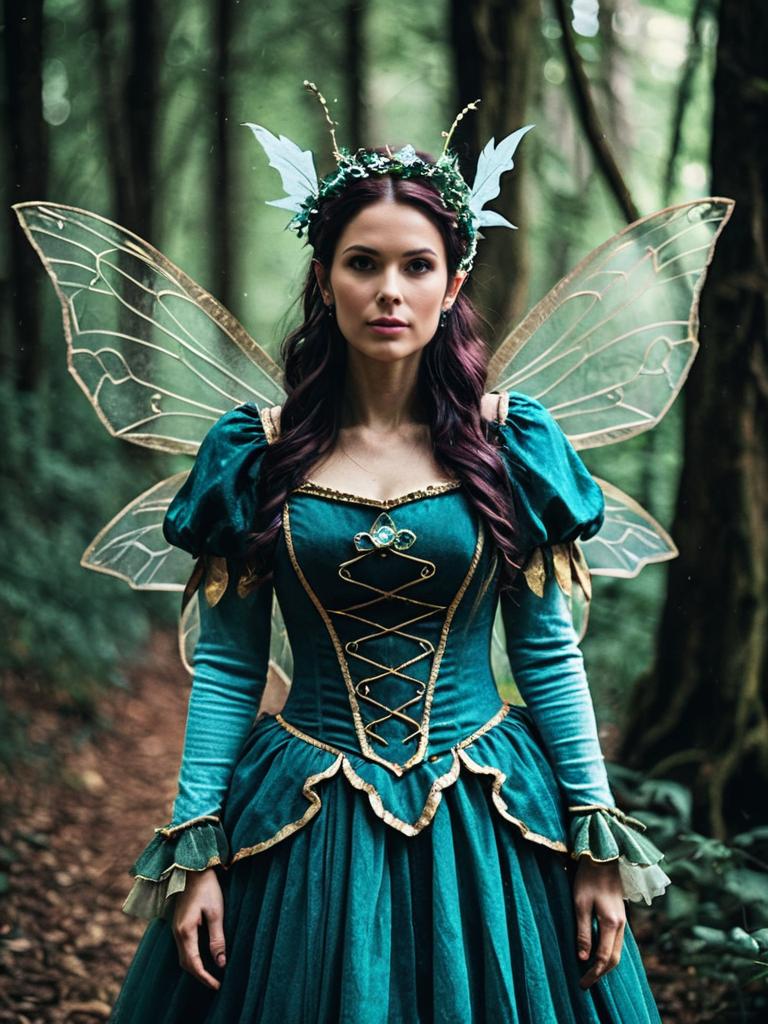 Woman in Enchanted Fairy Costume Photorealistic Fantasy Cosplay