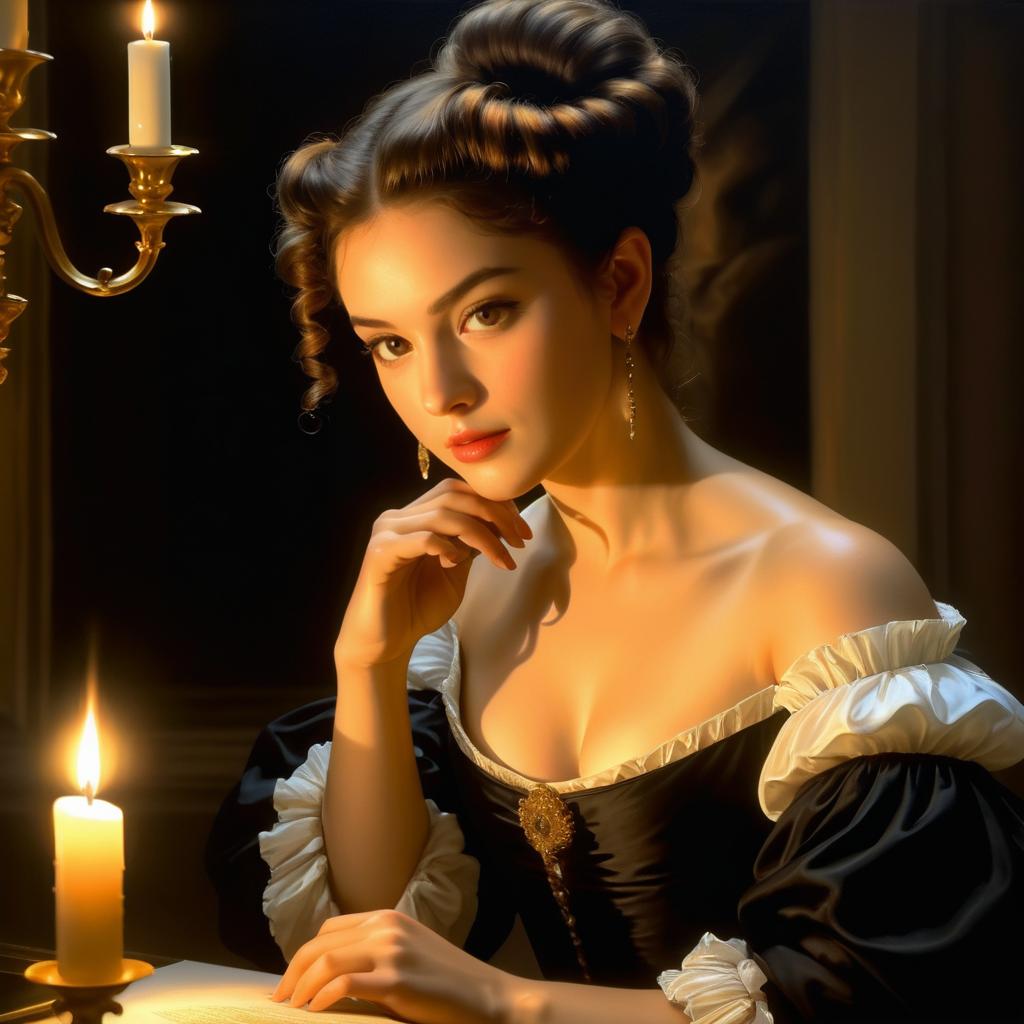 Elegant Woman in Historical Gown