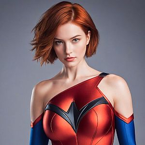 Confident Woman in Futuristic Costume