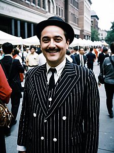 Man in Gomez Addams Costume at Cosplay Festival