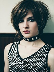 Man in Femboy Costume with Studded Choker and Sleeveless Top