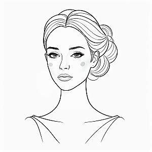 Elegant Black and White Line Art Woman Portrait