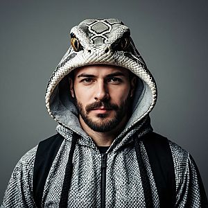 Man in Snake Hoodie