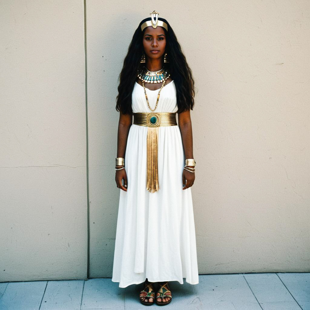 Elegant Woman in Egyptian-Inspired Fashion