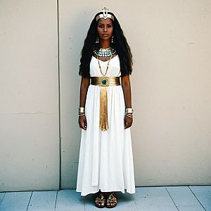 Elegant Woman in Egyptian-Inspired Fashion