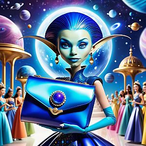 Futuristic Alien Woman at Sci-Fi Fantasy Ball