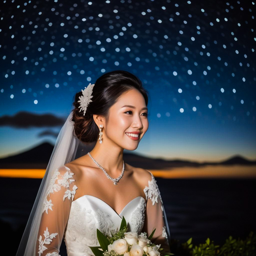 Radiant Bride Outdoors at Dusk Radiant Bride Outdoors at Dusk