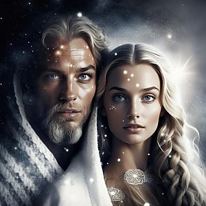 Celestial Portrait of Man and Woman