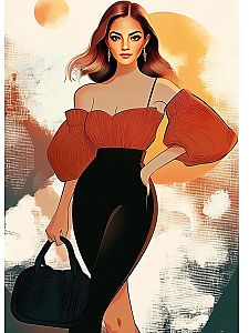 Fashionable Woman in Stylish Ensemble