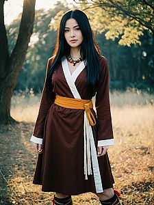 Realistic Kaya Cosplay Woman Character in Outdoor Setting