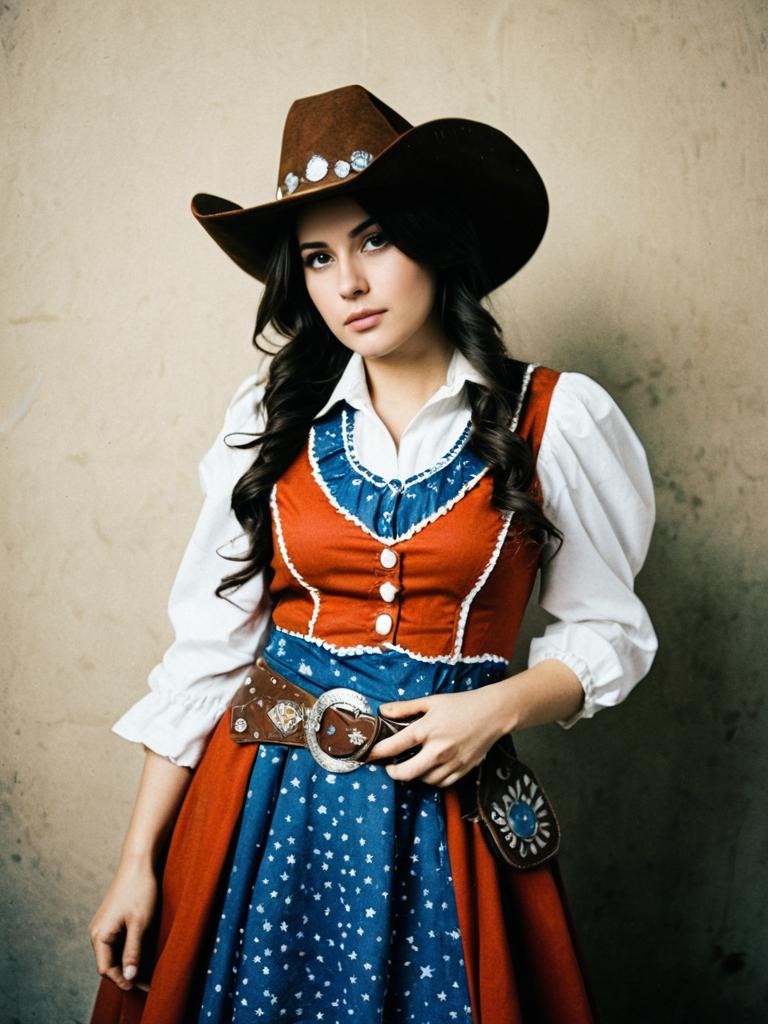 Woman in Cowgirl Fancy Dress Costume Professional Cosplay Photography Woman in Cowgirl Fancy Dress Costume Professional Cosplay Photography