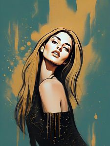 Confident Woman Portrait with Abstract Background