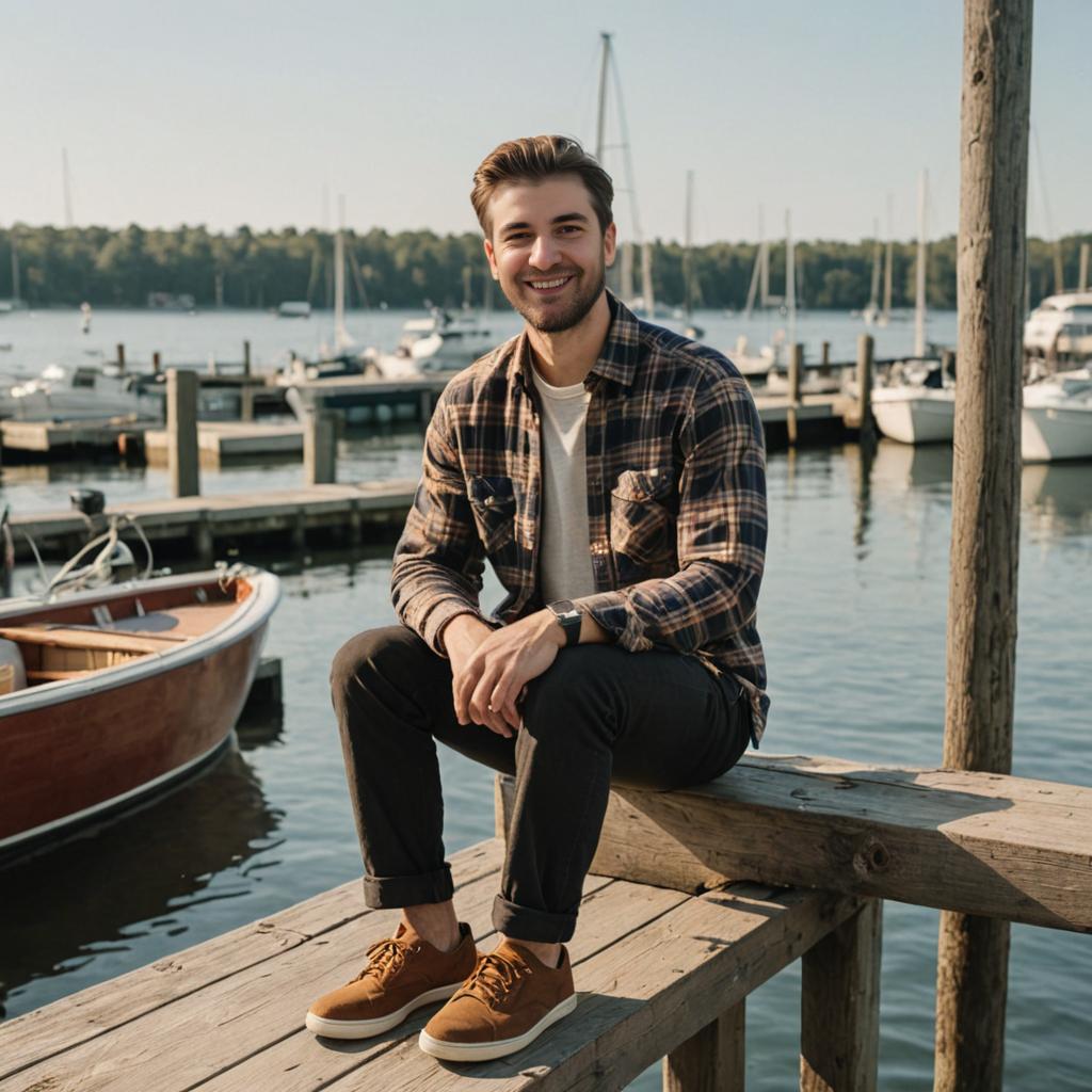 Man on Pier by Marina