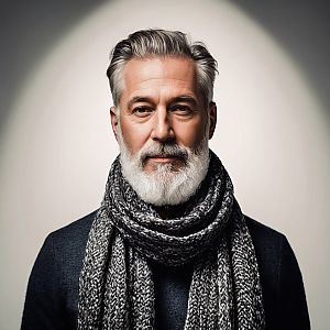 Distinguished Older Man in Cozy Winter Style