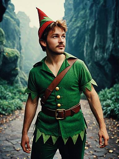 Man in Disney Peter Pan Costume Cinematic Realism Adventurous