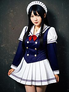 Realistic Kanao Tsuyuri Cosplay Woman in Sailor Uniform Costume