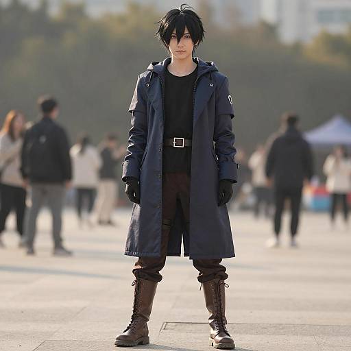 Morgan Male Fire Emblem Style Cosplay in Urban Setting
