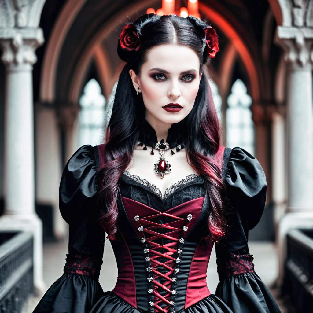 Gothic Woman with Roses