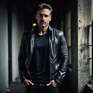 Confident Man in Urban Corridor
