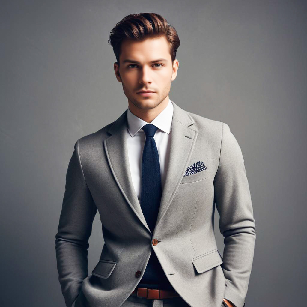 Stylish man in light grey suit